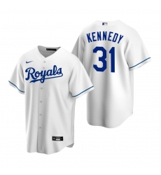Men's Nike Kansas City Royals #31 Ian Kennedy White Home Stitched Baseball Jersey