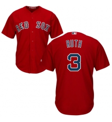 Youth Majestic Boston Red Sox #3 Babe Ruth Replica Red Alternate Home Cool Base MLB Jersey