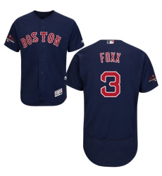 Men's Majestic Boston Red Sox #3 Jimmie Foxx Navy Blue Alternate Flex Base Authentic Collection 2018 World Series Champions MLB Jersey