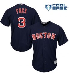 Men's Majestic Boston Red Sox #3 Jimmie Foxx Replica Navy Blue Alternate Road Cool Base MLB Jersey