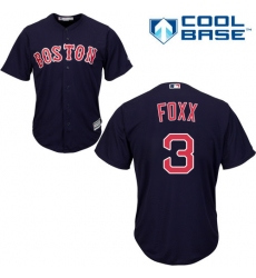 Youth Majestic Boston Red Sox #3 Jimmie Foxx Replica Navy Blue Alternate Road Cool Base MLB Jersey