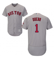 Men's Majestic Boston Red Sox #1 Bobby Doerr Grey Road Flex Base Authentic Collection MLB Jersey
