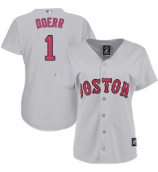 Women's Majestic Boston Red Sox #1 Bobby Doerr Replica Grey Road MLB Jersey