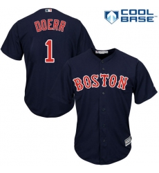Youth Majestic Boston Red Sox #1 Bobby Doerr Authentic Navy Blue Alternate Road Cool Base MLB Jersey