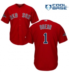 Youth Majestic Boston Red Sox #1 Bobby Doerr Authentic Red Alternate Home Cool Base 2018 World Series Champions MLB Jersey