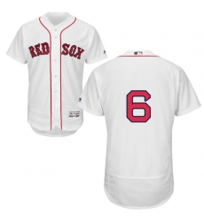 Men's Majestic Boston Red Sox #6 Johnny Pesky White Home Flex Base Authentic Collection MLB Jersey