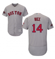 Men's Majestic Boston Red Sox #14 Jim Rice Grey Road Flex Base Authentic Collection 2018 World Series Champions MLB Jersey