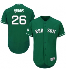 Men's Majestic Boston Red Sox #26 Wade Boggs Green Celtic Flexbase Authentic Collection MLB Jersey