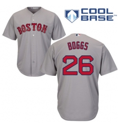 Youth Majestic Boston Red Sox #26 Wade Boggs Replica Grey Road Cool Base MLB Jersey