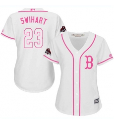 Women's Majestic Boston Red Sox #23 Blake Swihart Authentic White Fashion 2018 World Series Champions MLB Jersey