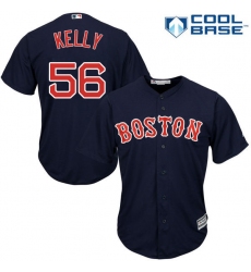 Youth Majestic Boston Red Sox #56 Joe Kelly Authentic Navy Blue Alternate Road Cool Base MLB Jersey