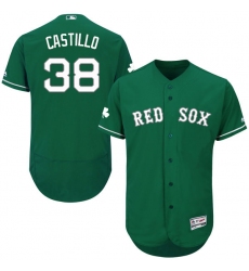 Men's Majestic Boston Red Sox #38 Rusney Castillo Green Celtic Flexbase Authentic Collection MLB Jersey