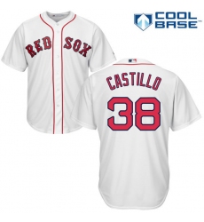 Men's Majestic Boston Red Sox #38 Rusney Castillo Replica White Home Cool Base MLB Jersey