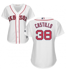 Women's Majestic Boston Red Sox #38 Rusney Castillo Authentic White Home MLB Jersey