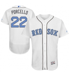 Men's Majestic Boston Red Sox #22 Rick Porcello Authentic White 2016 Father's Day Fashion Flex Base MLB Jersey