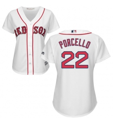 Women's Majestic Boston Red Sox #22 Rick Porcello Authentic White Home MLB Jersey