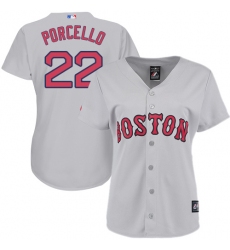 Women's Majestic Boston Red Sox #22 Rick Porcello Replica Grey Road MLB Jersey