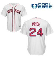 Men's Majestic Boston Red Sox #24 David Price Replica White Home Cool Base MLB Jersey