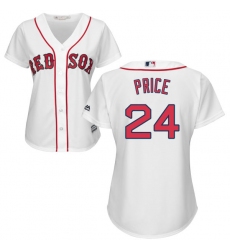Women's Majestic Boston Red Sox #24 David Price Authentic White Home MLB Jersey