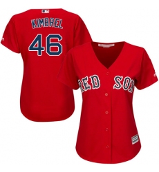Women's Majestic Boston Red Sox #46 Craig Kimbrel Authentic Red Alternate Home MLB Jersey