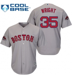 Youth Majestic Boston Red Sox #35 Steven Wright Authentic Grey Road Cool Base 2018 World Series Champions MLB Jersey