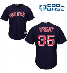 Youth Majestic Boston Red Sox #35 Steven Wright Authentic Navy Blue Alternate Road Cool Base MLB Jersey