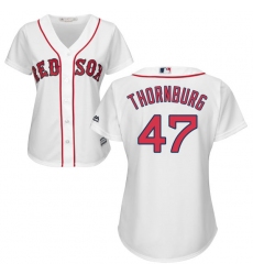 Women's Majestic Boston Red Sox #47 Tyler Thornburg Authentic White Home MLB Jersey