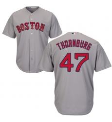 Youth Majestic Boston Red Sox #47 Tyler Thornburg Authentic Grey Road Cool Base MLB Jersey