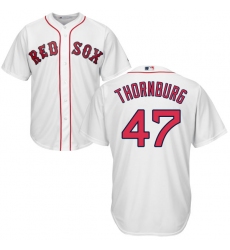 Youth Majestic Boston Red Sox #47 Tyler Thornburg Authentic White Home Cool Base MLB Jersey