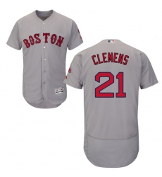 Men's Majestic Boston Red Sox #21 Roger Clemens Grey Flexbase Authentic Collection MLB Jersey