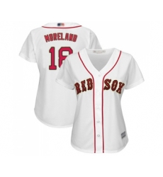 Women's Boston Red Sox #18 Mitch Moreland Authentic White 2019 Gold Program Cool Base Baseball Jersey