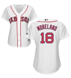 Women's Majestic Boston Red Sox #18 Mitch Moreland Authentic White Home MLB Jersey
