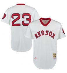 Men's Mitchell and Ness 1975 Boston Red Sox #23 Luis Tiant Authentic White Throwback MLB Jersey
