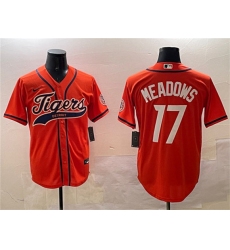 Men's Detroit Tigers #17 Parker Meadows Orange With Cool Base Stitched Baseball Jersey