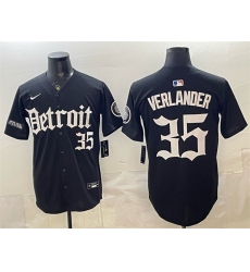 Men's Detroit Tigers #35 Justin Verlander 2026 Black 'Motor Gothic Edition' Vapor Premier Limited Stitched Baseball Jersey