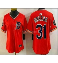 Women's Detroit Tigers #31 Riley Greene Orange Stadium Jersey