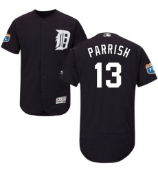 Men's Majestic Detroit Tigers #13 Lance Parrish Navy Blue Alternate Flex Base Authentic Collection MLB Jersey