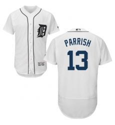 Men's Majestic Detroit Tigers #13 Lance Parrish White Home Flex Base Authentic Collection MLB Jersey