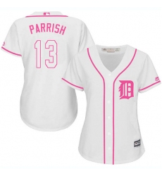 Women's Majestic Detroit Tigers #13 Lance Parrish Authentic White Fashion Cool Base MLB Jersey