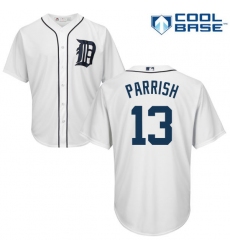 Youth Majestic Detroit Tigers #13 Lance Parrish Authentic White Home Cool Base MLB Jersey