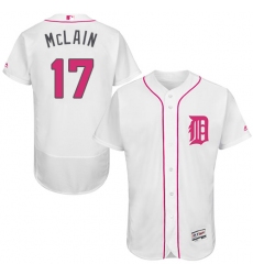 Men's Majestic Detroit Tigers #17 Denny McLain Authentic White 2016 Mother's Day Fashion Flex Base MLB Jersey