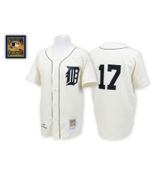 Men's Mitchell and Ness Detroit Tigers #17 Denny Mclain Authentic White Throwback MLB Jersey
