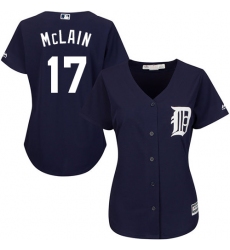 Women's Majestic Detroit Tigers #17 Denny McLain Authentic Navy Blue Alternate Cool Base MLB Jersey