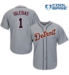Youth Majestic Detroit Tigers #1 Jose Iglesias Authentic Grey Road Cool Base MLB Jersey