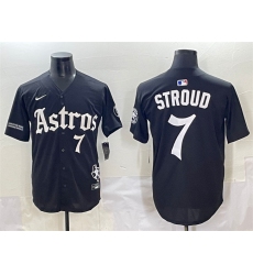 Men's Houston Astros #7 C.J. Stroud Black Gothic 'Houston Born Barrio Raised' Limited Stitched Baseball Jersey