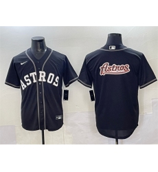 Men's Houston Astros Team Big Logo Black Lights Out Limited Stitched Baseball Jersey
