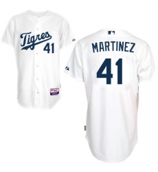 Men's Majestic Detroit Tigers #41 Victor Martinez Replica White 