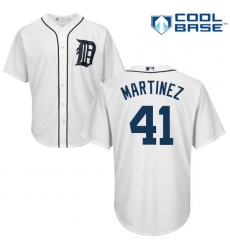 Youth Majestic Detroit Tigers #41 Victor Martinez Replica White Home Cool Base MLB Jersey