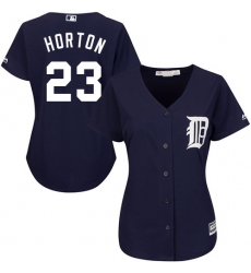 Women's Majestic Detroit Tigers #23 Willie Horton Authentic Navy Blue Alternate Cool Base MLB Jersey