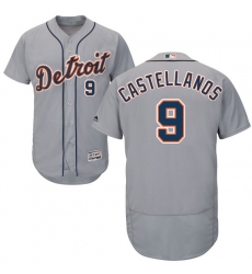 Men's Majestic Detroit Tigers #9 Nick Castellanos Grey Road Flex Base Authentic Collection MLB Jersey
